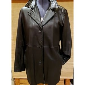 Alfani Ladies SOFT leather 3/4 coat or Long Jacket